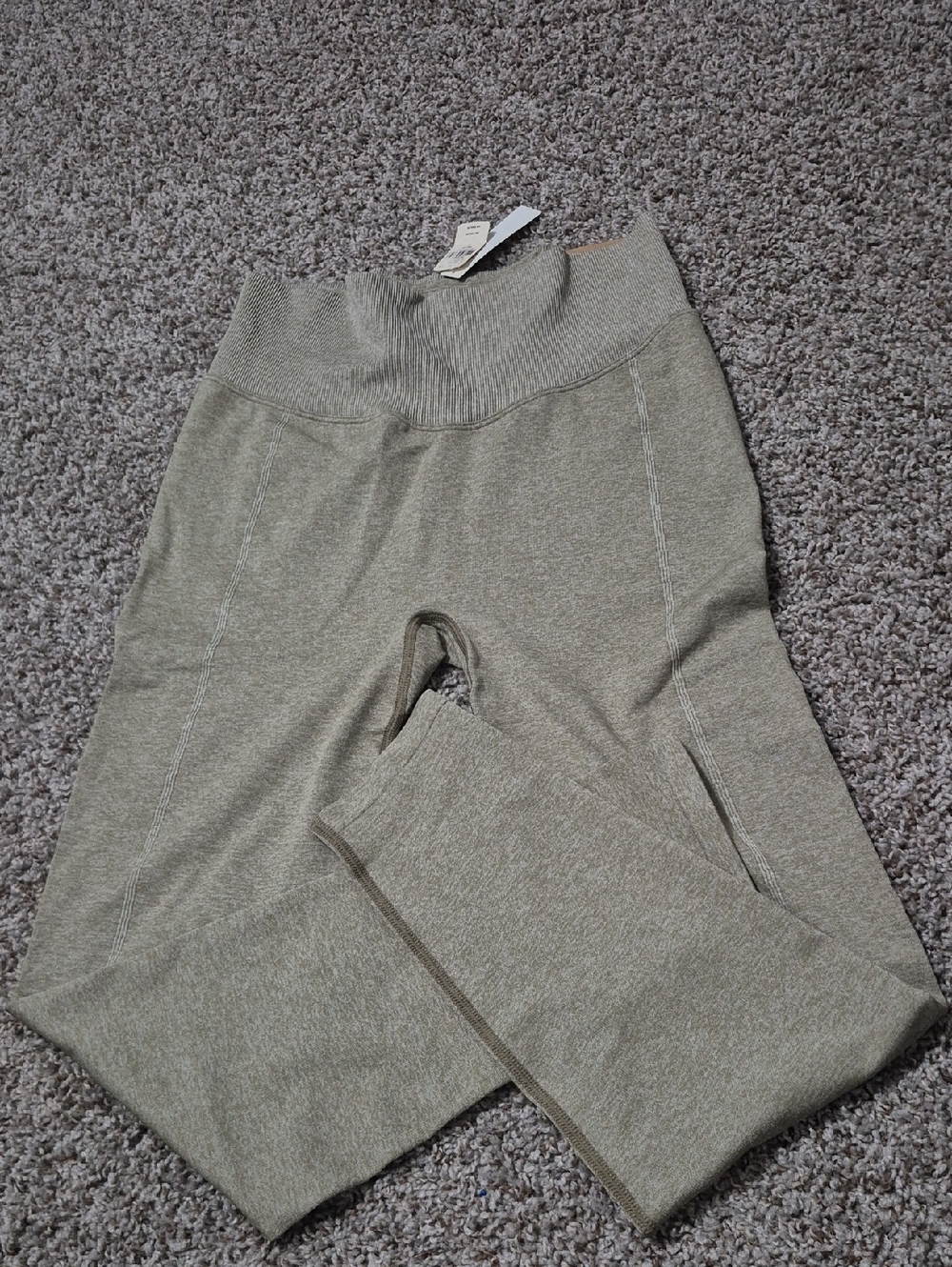 PINK Victoria's Secret Heathered Olive Green Leggings